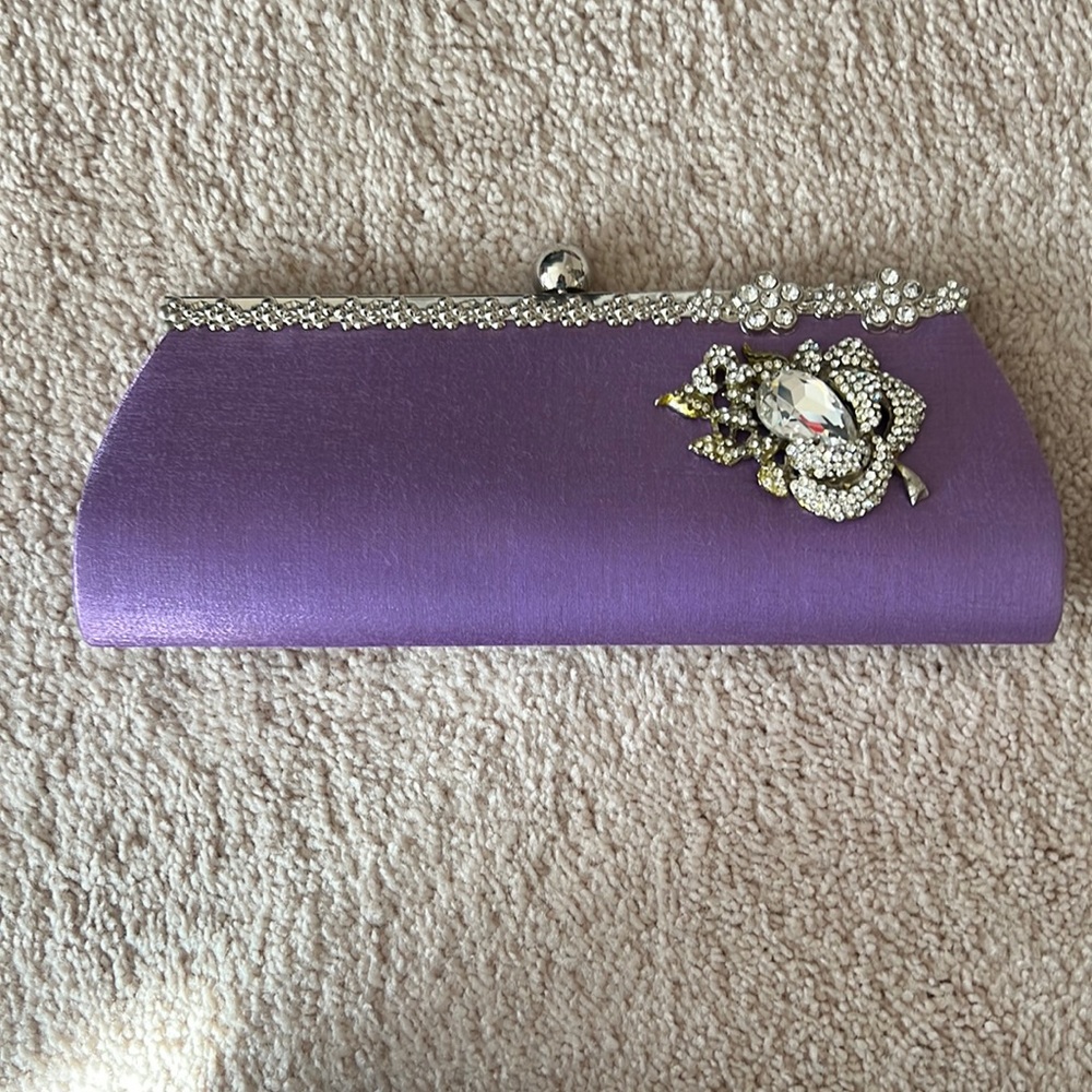 Mauve clutch - with gemstone detail (note some of the color has faded)